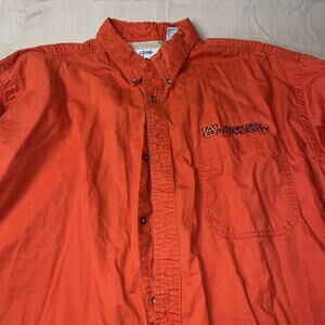 Mens BOA RESORT Long Sleeve‎ XXL Auburn Logo Orange Vintage Button Down